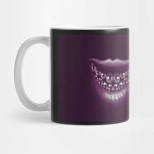 The Grin glitters on a fitted facemask or t-shirt Mug